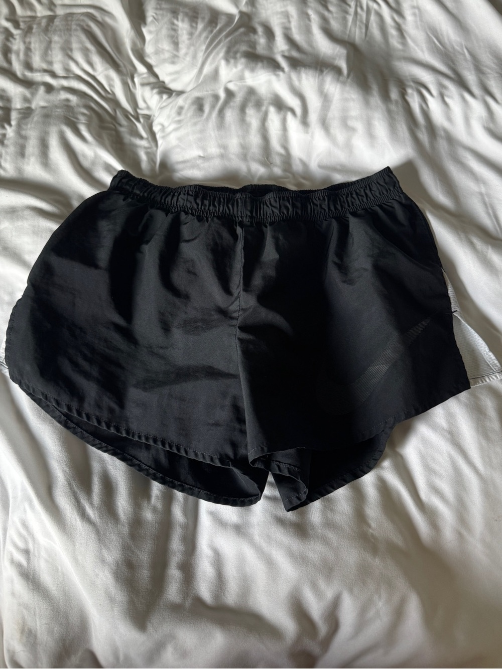 Nike Dri-FIT Tempo Track Running Shorts Black White Mesh Size Small
